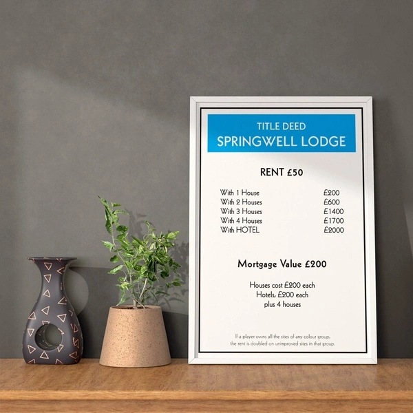 Monopoly Card White Frame