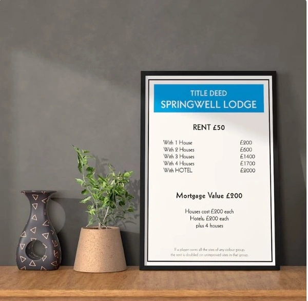  Monopoly Card Black Frame